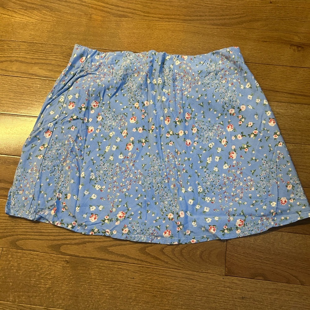 Blue Floral Blue Skirt